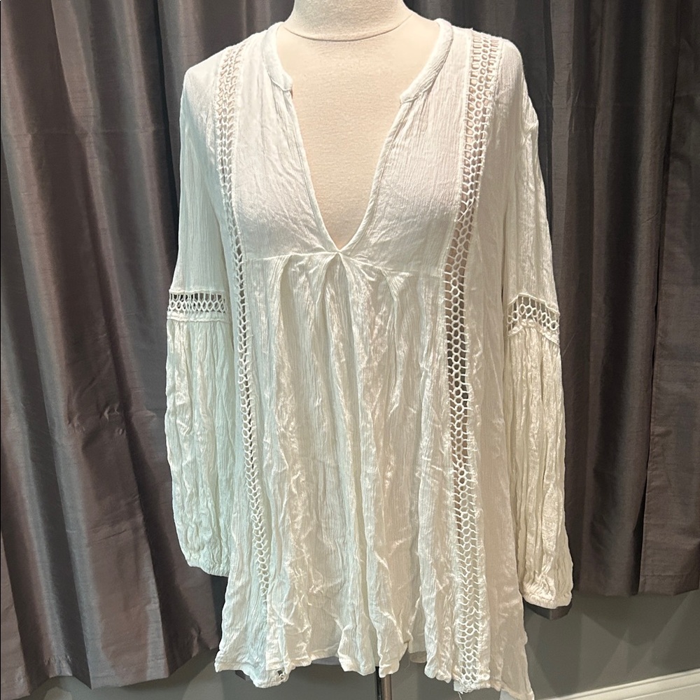 Free People White Boho Blouse